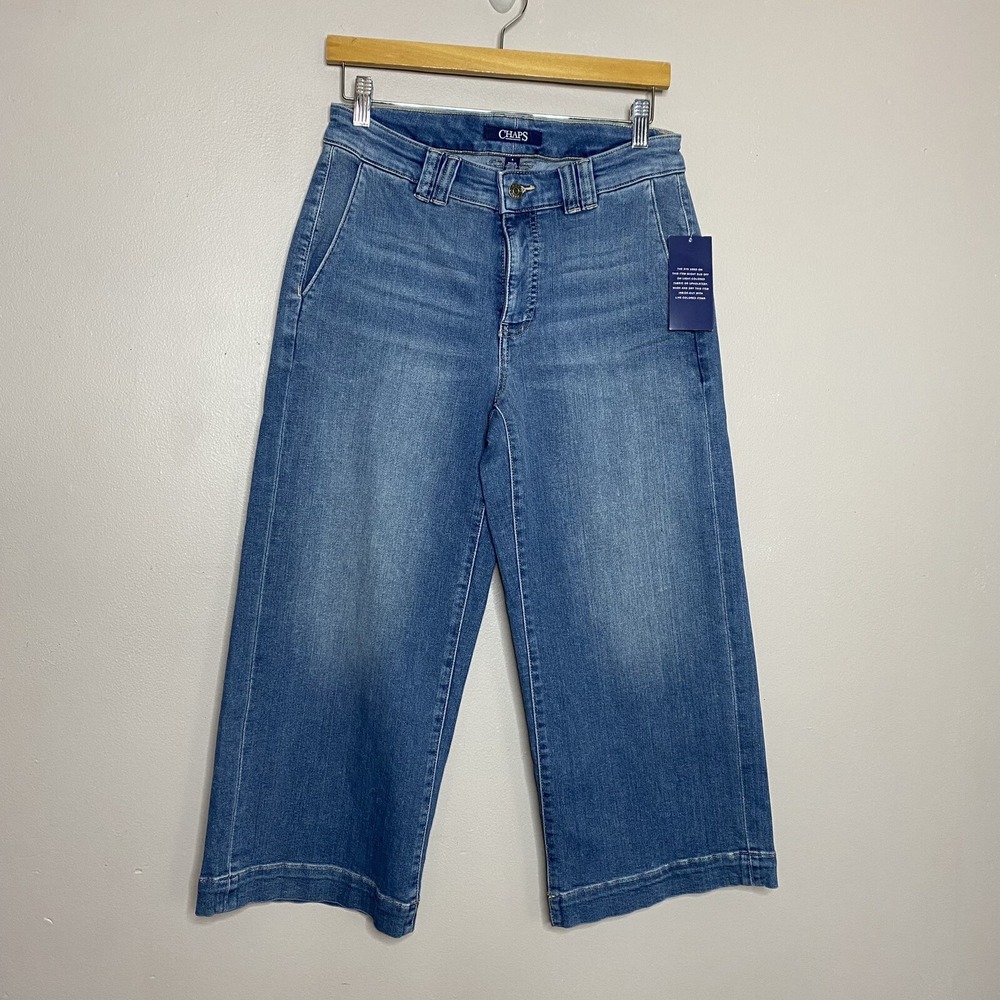 Chaps Wide Leg Crop Mid Rise Jeans Women's Size 4
